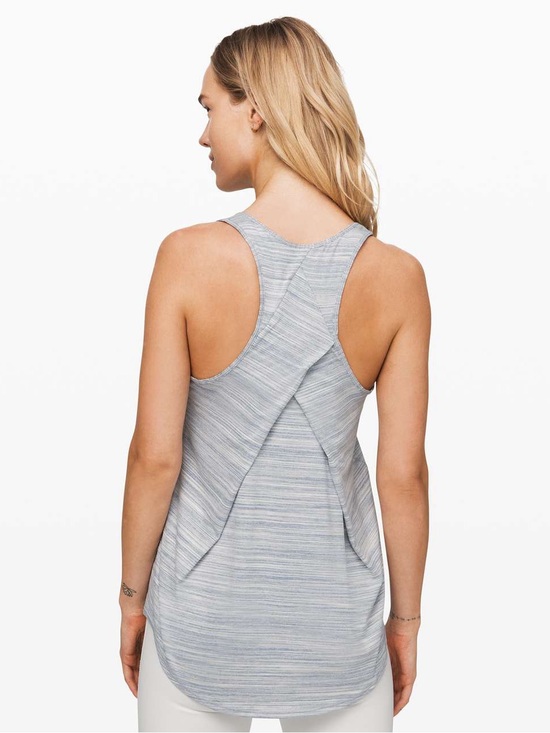 lululemon athletica Tops - Lululemon Essential Tank Pleated Light Blue Striped Sz 6/8 (A2)